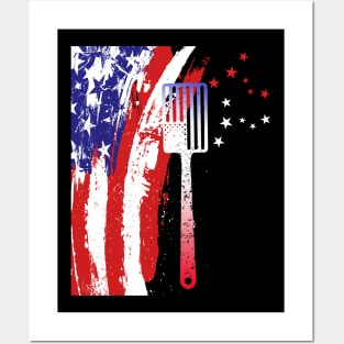 American map and Flag, 4th of July, happy independence day God Bless America Posters and Art